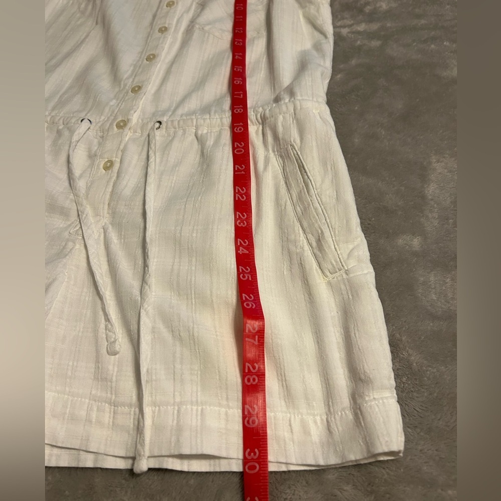 Abercrombie & Fitch White Romper XS Linen Look Lined Shorts Summer Chic - Picture 15 of 16